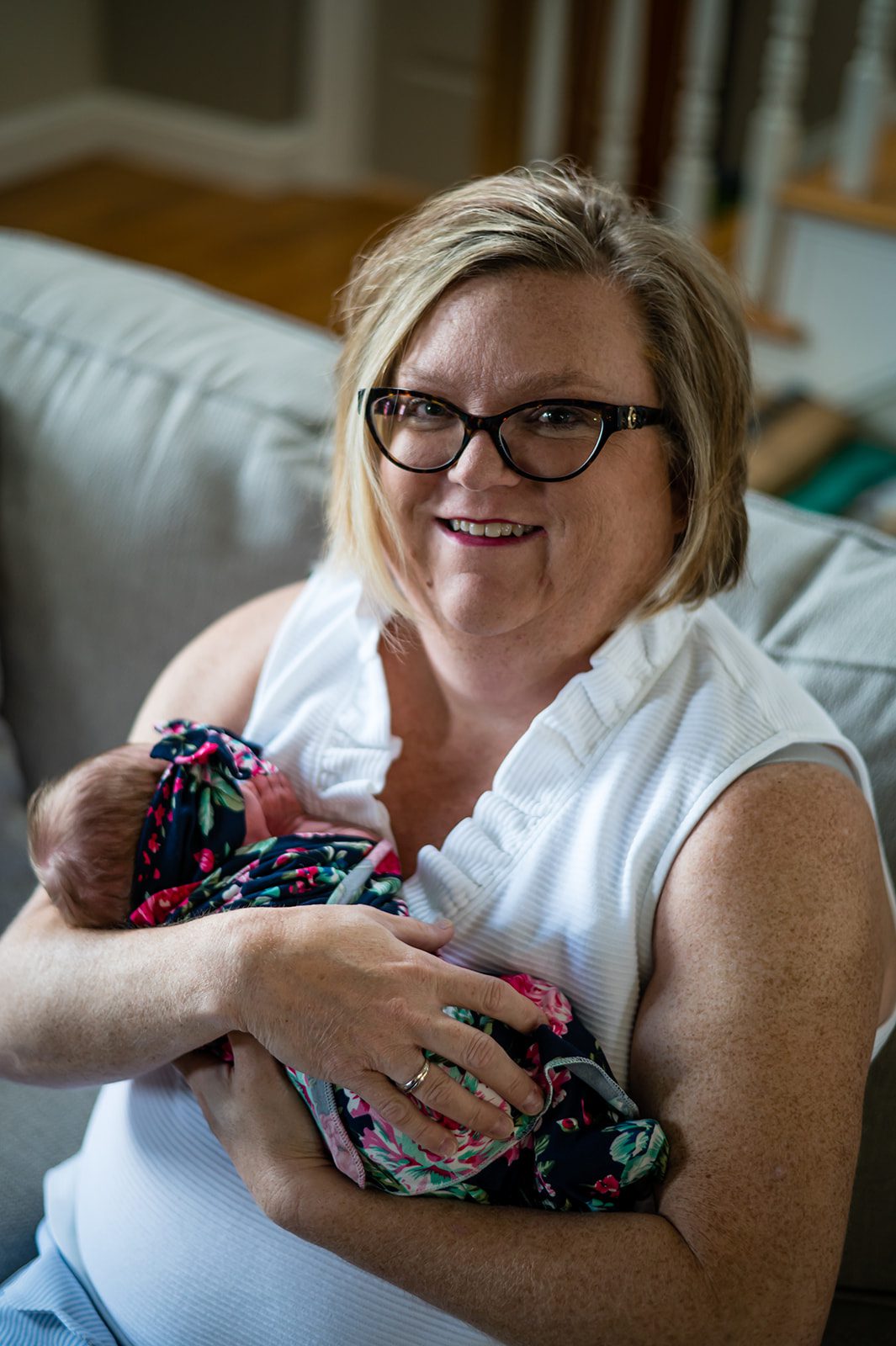 Gaile Osborne holding infant